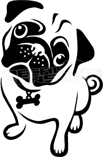 336x513 Pug Puppy Eyes Silhouette Decal Sticker