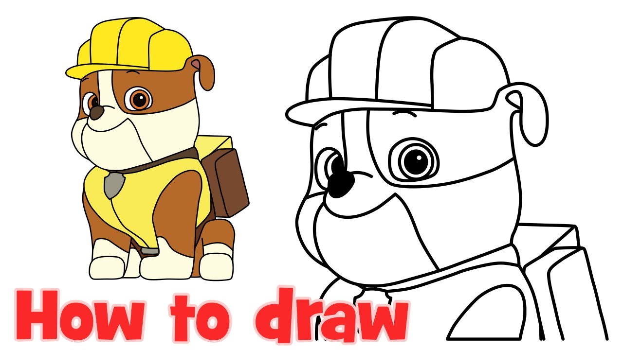 1280x720 How To Draw Rubble From Paw Patrol Characters Step