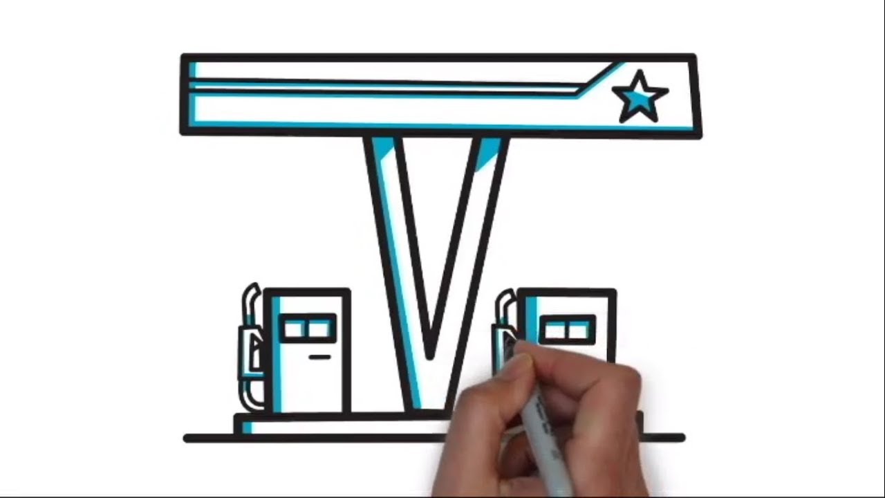 1280x720 How To Draw A Petrol Pump Step