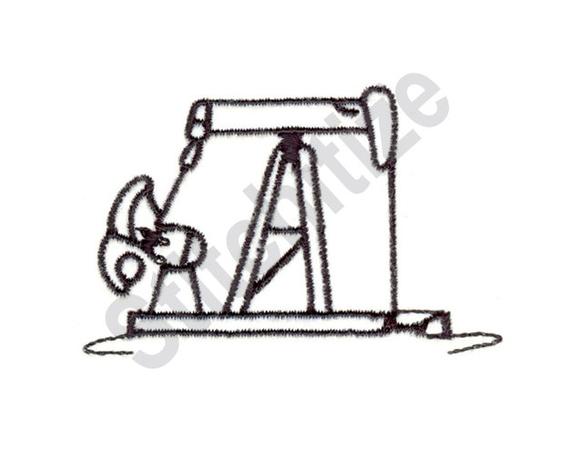 570x456 pump jack outline machine embroidery design pump jack etsy