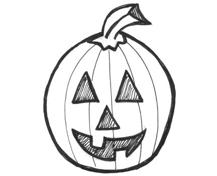 432x350 How To Draw Jack O'lanterns And Pumpkins With Easy Step