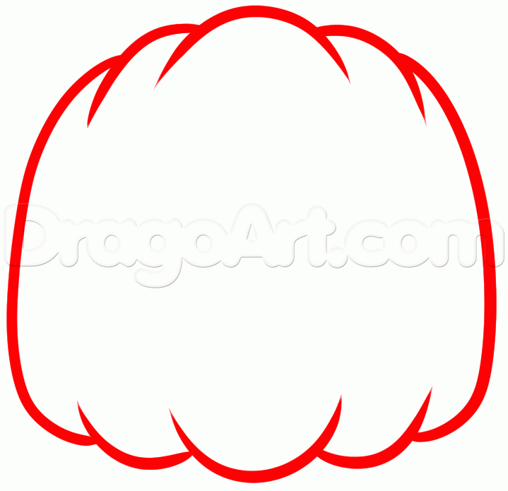 719x695 How To Draw A Scary Pumpkin, Step