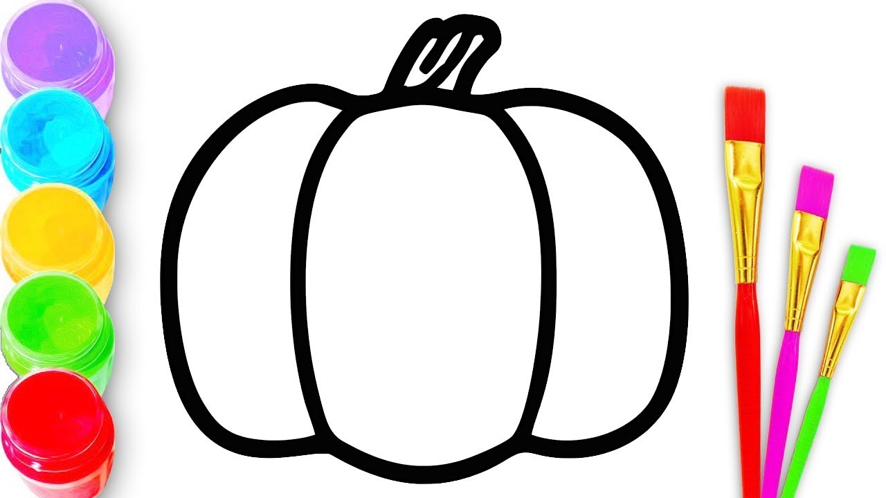 1280x720 Coloring Pumpkin Painting For Toddlers And Drawing For Kids