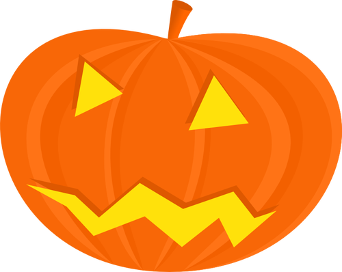 500x398 Scary Halloween Pumpkin Vector Drawing