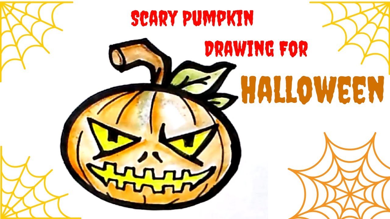 1280x720 Halloween Scary Pumpkin Drawing Step