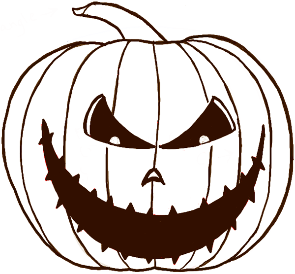 600x556 How To Draw A Scary Pumpkin Jack O Lantern In Easy Steps
