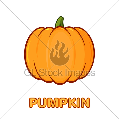 500x500 Pumpkin Fruit Cartoon Drawing Simple Design Gl Stock Images