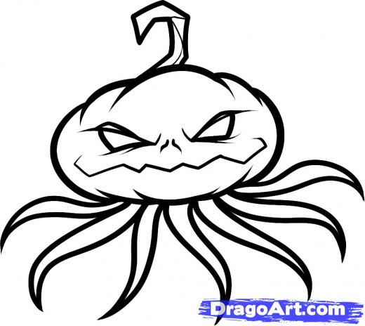 520x464 Learn How To Draw A Pumpkin Head, Pumpkin Head, Halloween