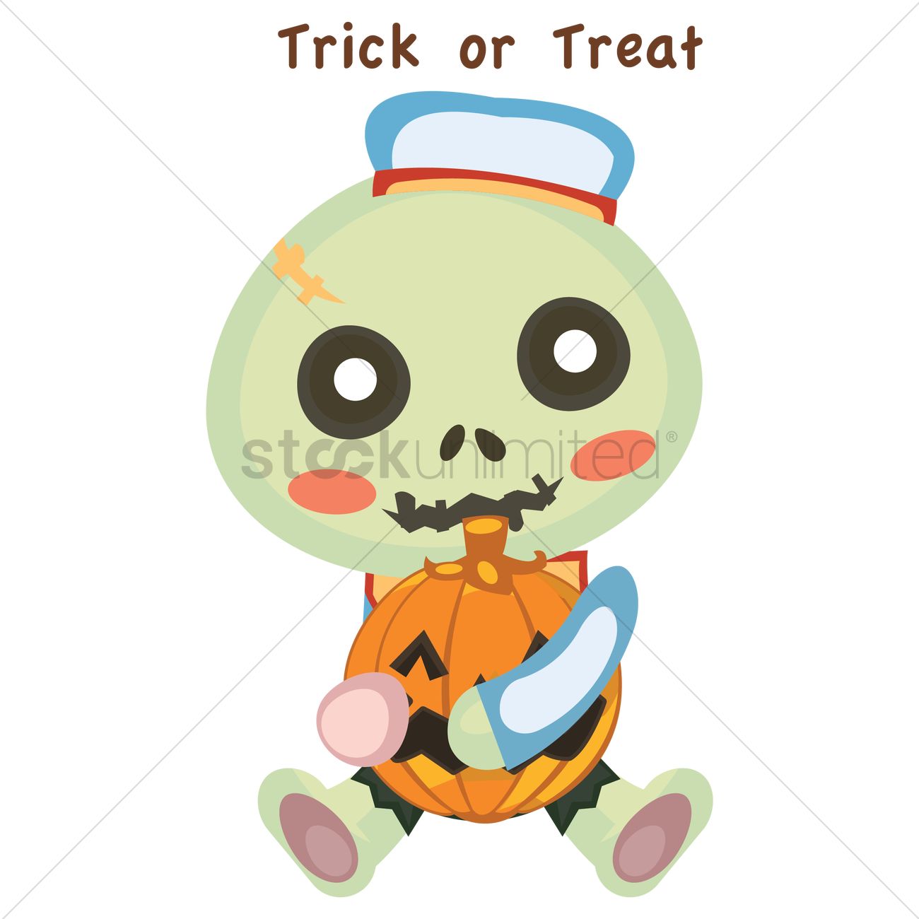 1300x1300 voodoo sailor doll hugging a pumpkin head vector image