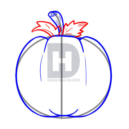 451x453 How To Draw Pumpkins, Step