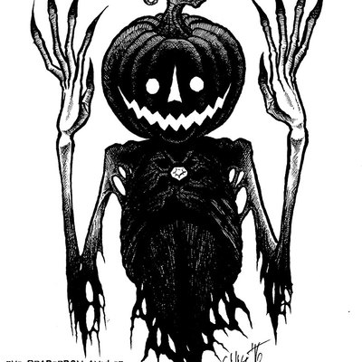 400x400 the scarecrow amulet original halloween drawing