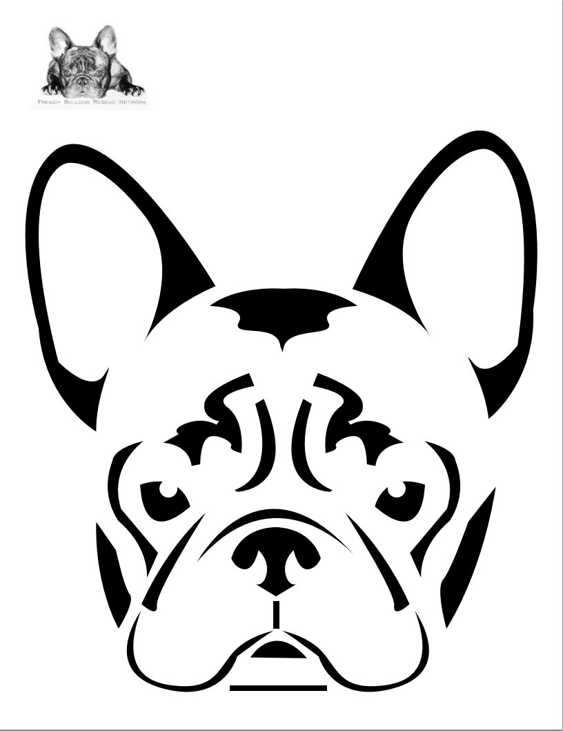 816x1058 Boston Terrier Dog Face Free Halloween Pumpkin Carving Stencil