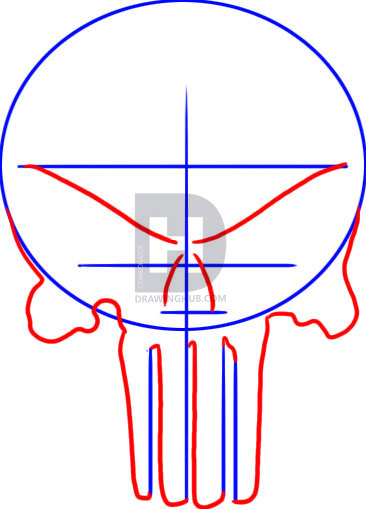 366x509 how to draw the punisher skull, step