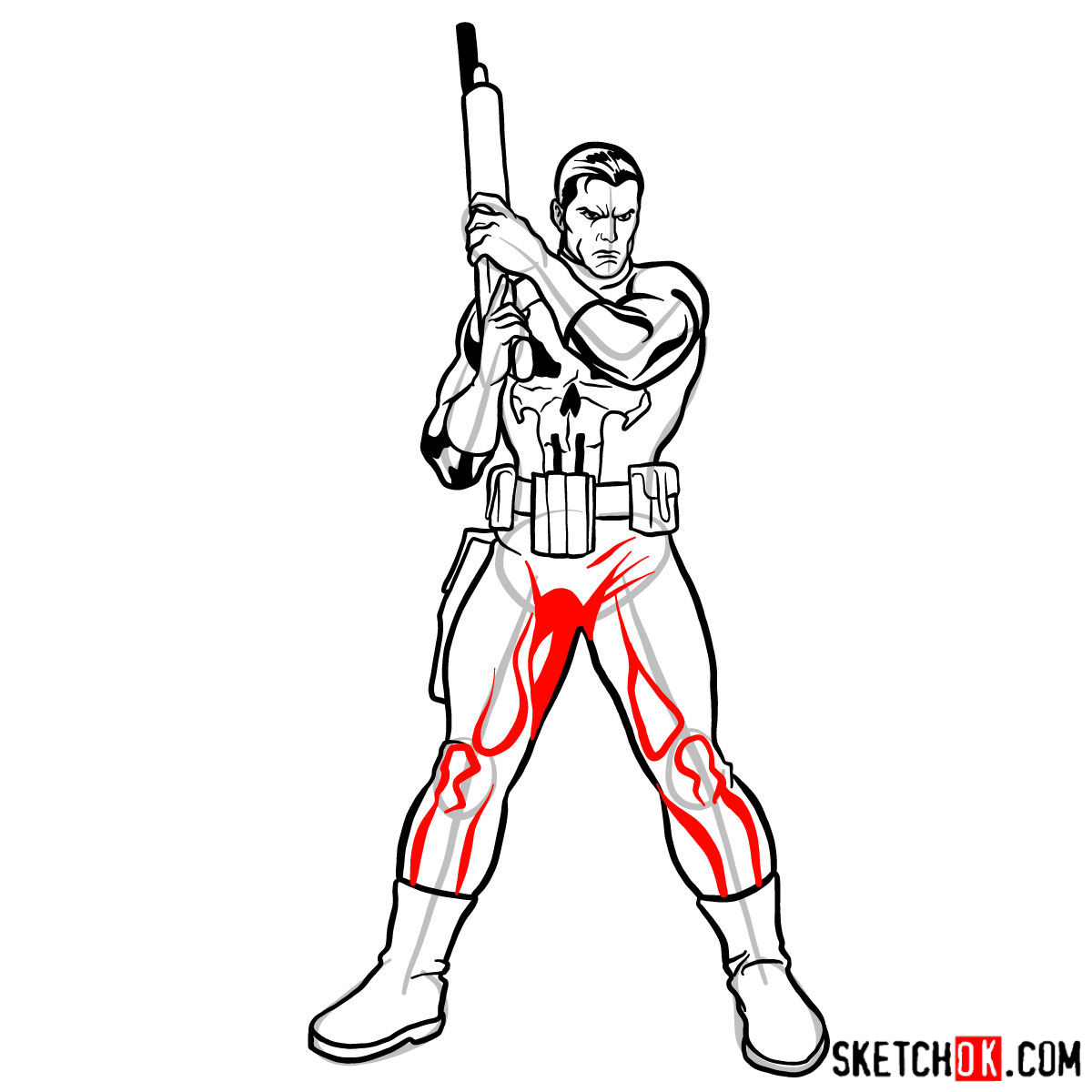 1200x1200 How To Draw Frank Castle The Punisher With A Gun