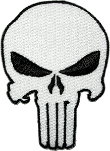 436x600 The Punisher White Skull Logo Large Jacket Embroidered Patch