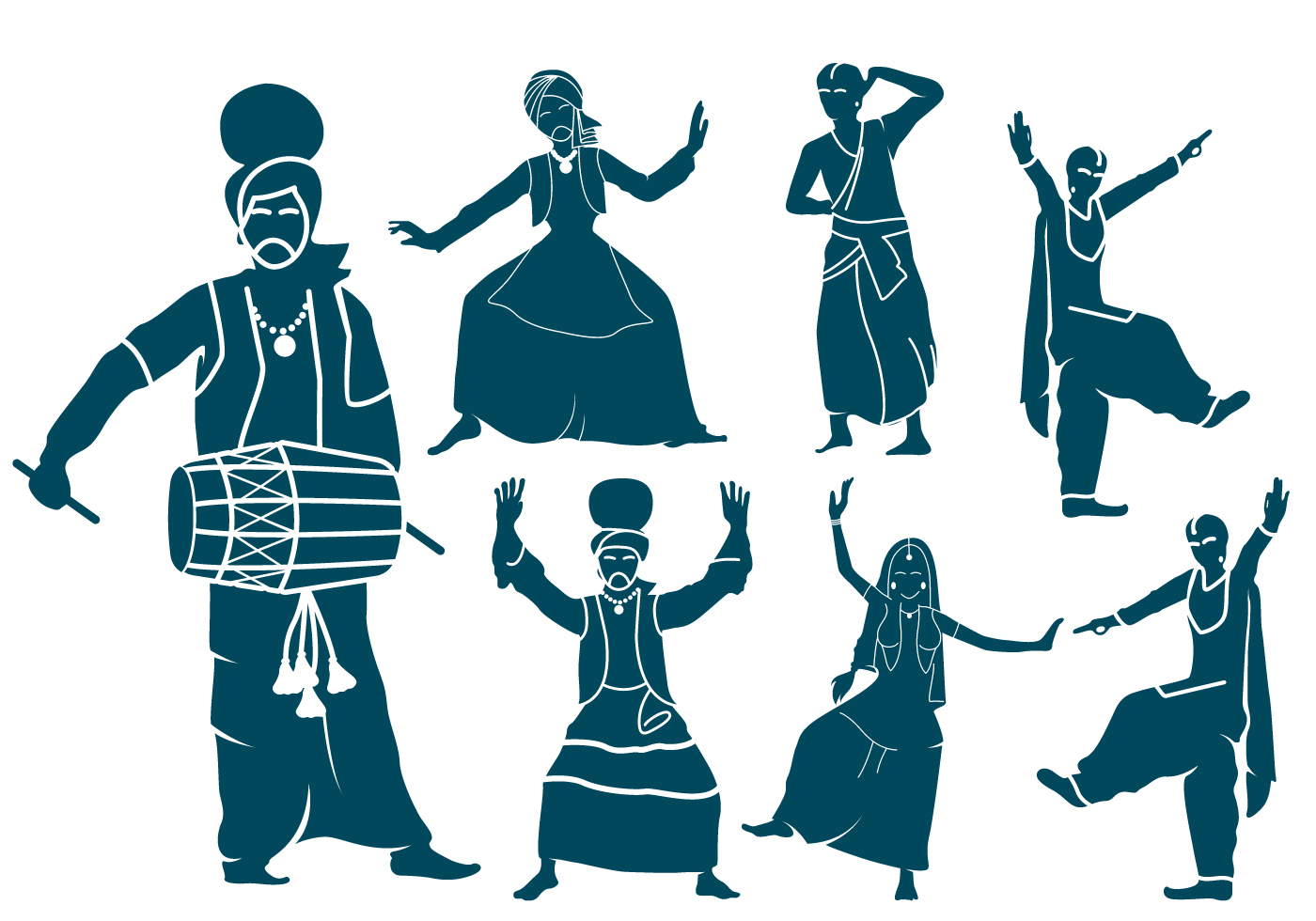 1400x980 punjabi dancers silhouettes