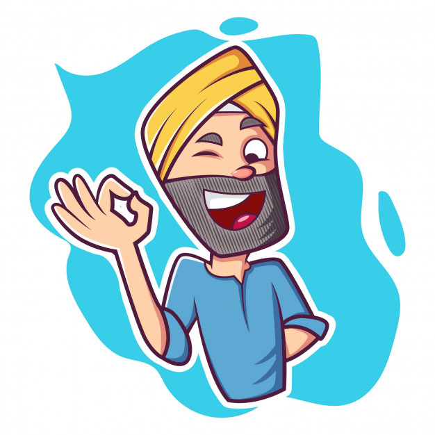 626x626 vector cartoon illustration of punjabi man vector premium download