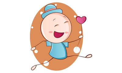 400x240 vector cartoon illustration cute punjabi baby is sitting