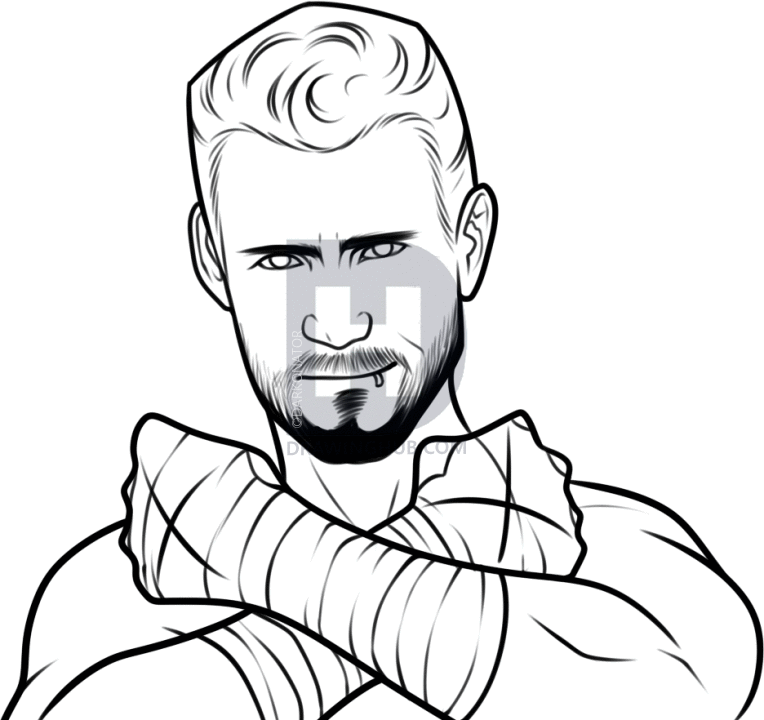 764x720 How To Draw Cm Punk, Step