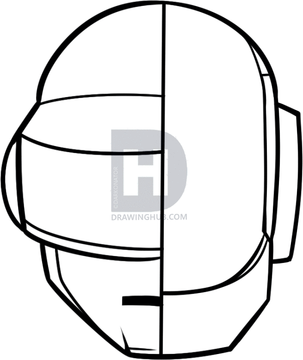 605x720 How To Draw Daft Punk Helmets, Daft Punk, Step