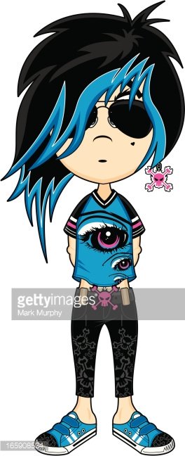 264x648 Emo Punk Girl Stock Vectors