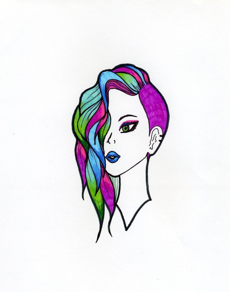 794x1008 riot punk girl art print etsy