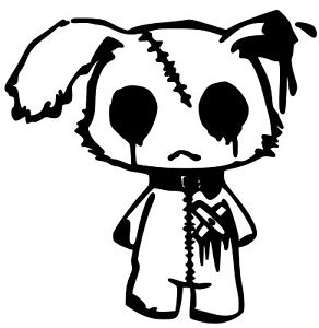 292x300 Emo Bear,rock,punk,vinyl Decal,sticker For Cars,windows,laptops