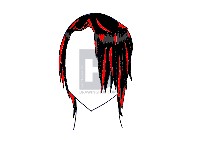 800x600 How To Draw Punk Rock Hair, Step