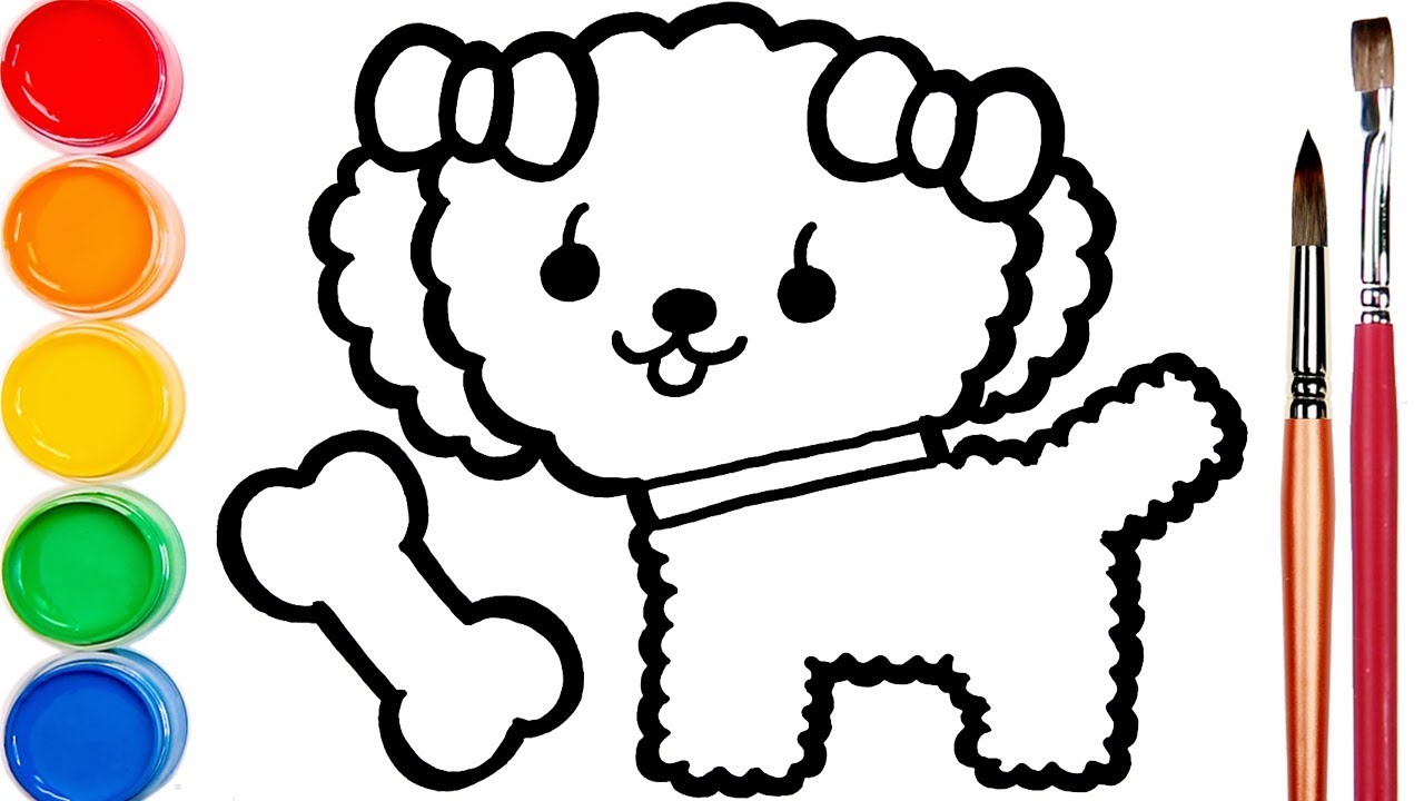 1280x720 Glitter Cute Puppy Dog Coloring And Drawing For Kids Coloring