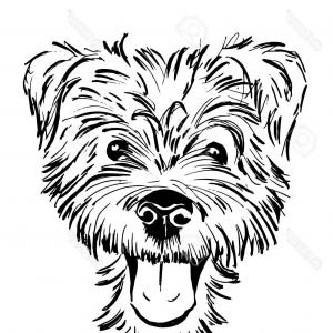 300x300 Photostock Vector Continuous Line Drawing Two Puppy Dogs Sitting