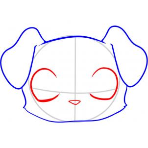 302x302 How To Draw A Puppy Face, Step