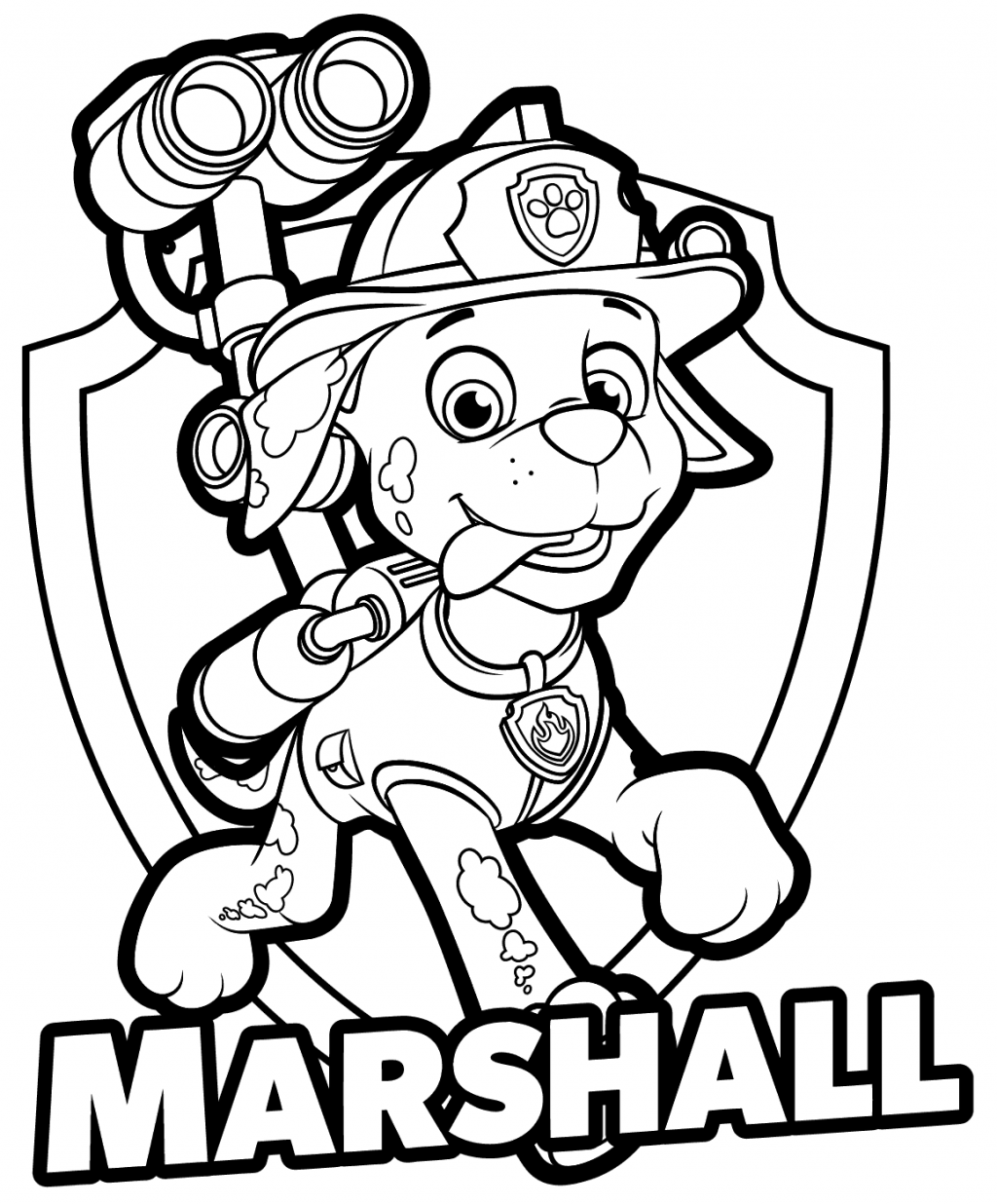 1024x1236 Wonderful Looking Pup Patrol Coloring Pages Marshall Paw Drawing