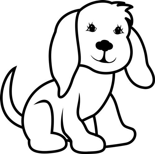 500x498 Dog Outline