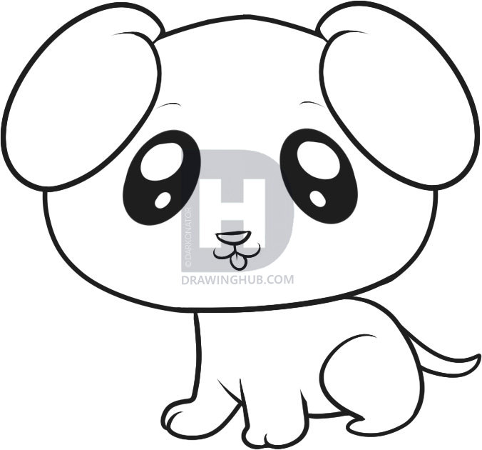 676x630 How To Draw A Puppy For Kids, Step