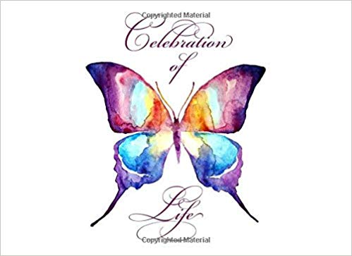 499x363 Celebration Of Life Purple Butterfly Memorial Service Guest Book