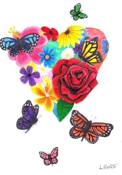 418x600 Purple Butterfly Drawings Fine Art America