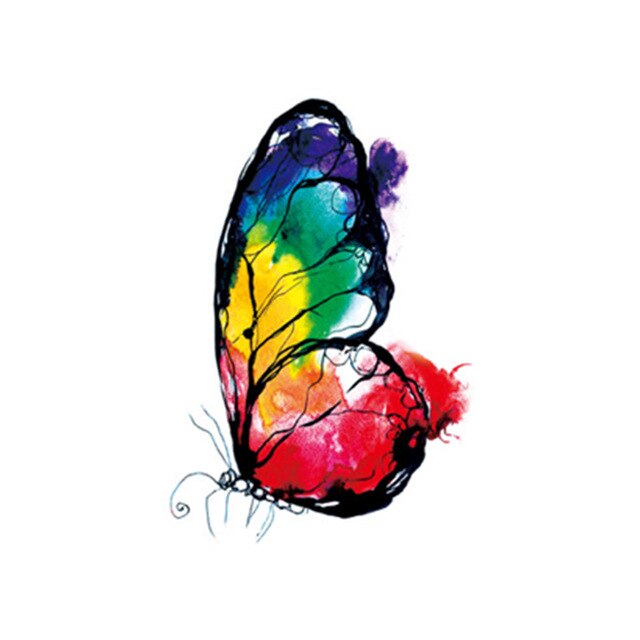 640x640 Waterproof Temporary Fake Tattoo Stickers Red Yellow Green Purple