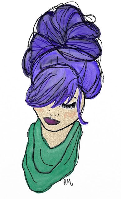 388x640 Newest Illustration Art She Has Purple Hair Oodles