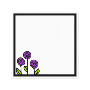 307x307 Purple Flowers Drawing Canvas Art Prints Zazzle