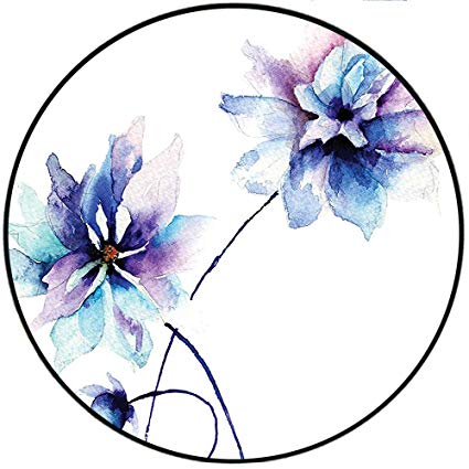 425x425 Short Plush Rugs Mat Elegant Flower Drawing With Soft