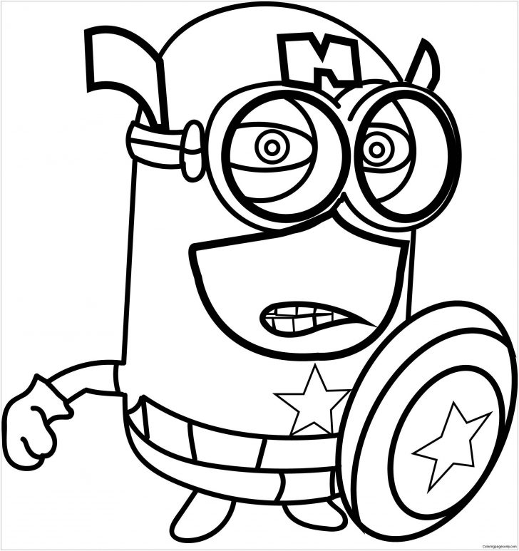728x773 Minions Coloring Pages Purple Minion Coloring
