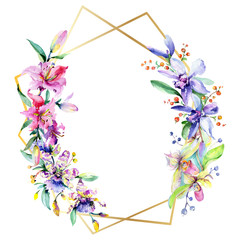 240x240 Pink And Purple Orchid Flower Watercolour Drawing Fashion