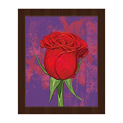 425x425 Rose Against Violet Painting Illustration Drawing