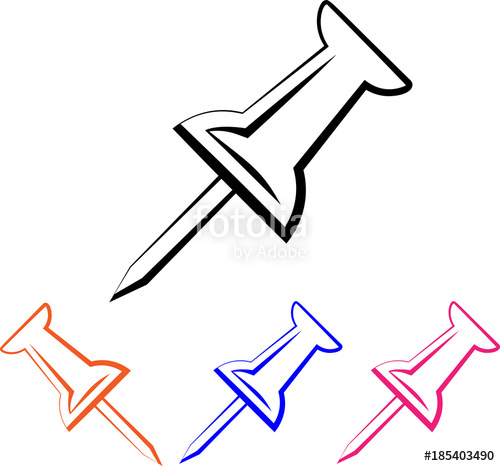 500x466 Drawing Pn, Push Pin Stock Image And Royalty Free Vector