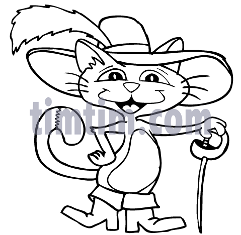 479x468 Free Drawing Of Cat Puss N Boots Bw From The Category Pets