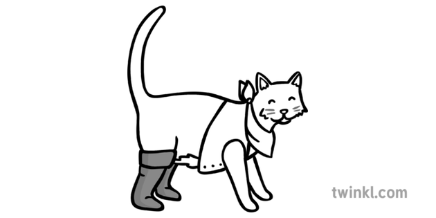630x315 Puss In Boots On All Fours Black And White Illustration