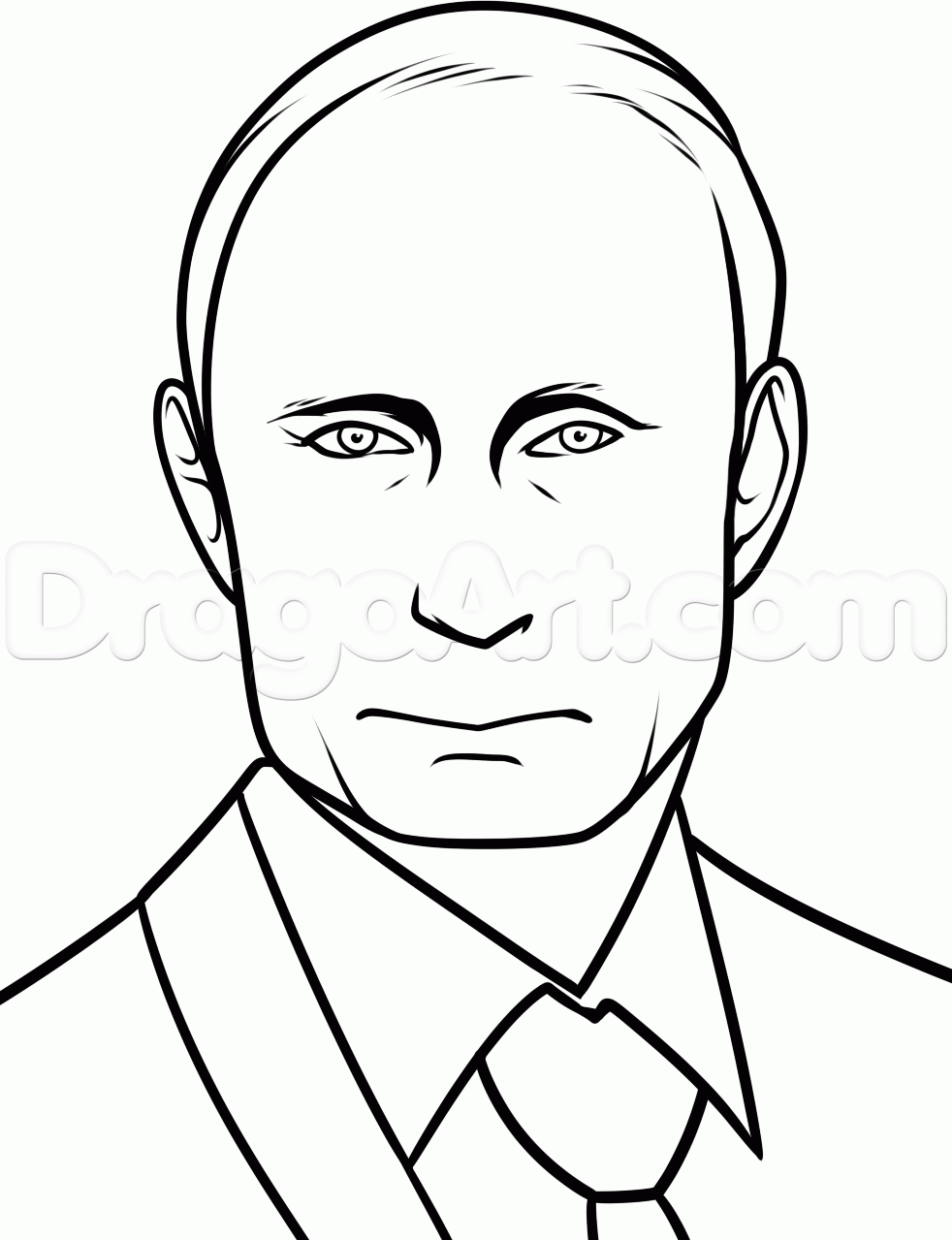 982x1279 How To Draw Vladimir Putin, Step
