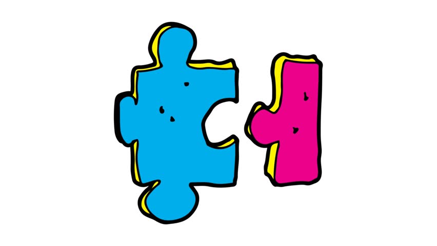 852x480 Puzzle Piece Drawing Stock Video Footage