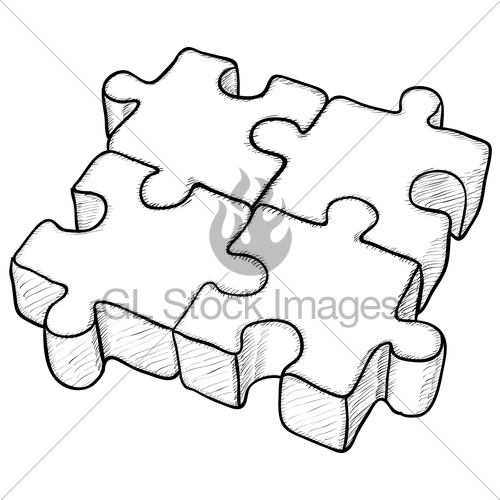 500x500 Shaped Vector Drawing Puzzle Gl Stock Images