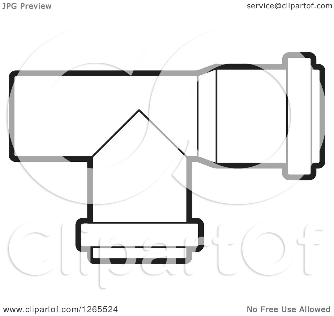 1080x1024 Clipart Of A Black And White Pvc Pipe Joint